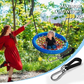 Hammock Attachment Suspension Strap Kit, 2 Pieces Swing Attachment with 2 Heavy Duty Carabiners and D-Rings, Swing Attachment Tree Strap, Quick Assembly, for Hanging Chair