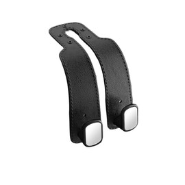 Favritt black Car Bag Hooks 2-Pack | Heavy-Duty Zinc Alloy Car Seat Storage Organiser | Secure Leather Car Hooks for Handbags, Wallets & Purses | Backseat Headrest Accessories for Car or SUV