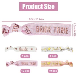 22PCS Hen Party Wristbands Set, Team Bride Bracelets Hen Party Decoration, Bride Wristbands for Wedding, Bachelorette Party, Engagement (2X White Bride+ 10x Pink Team Bride+ 10x Rose Gold Team Bride)
