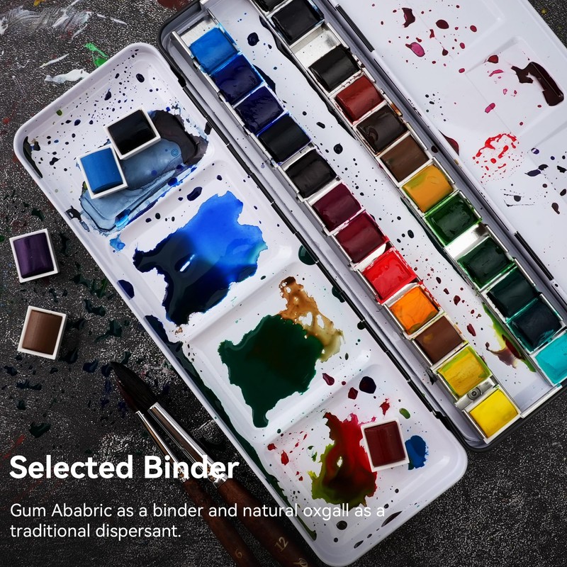 PHOENIX Professional Watercolor Paint - Single Watercolor Half Pan -