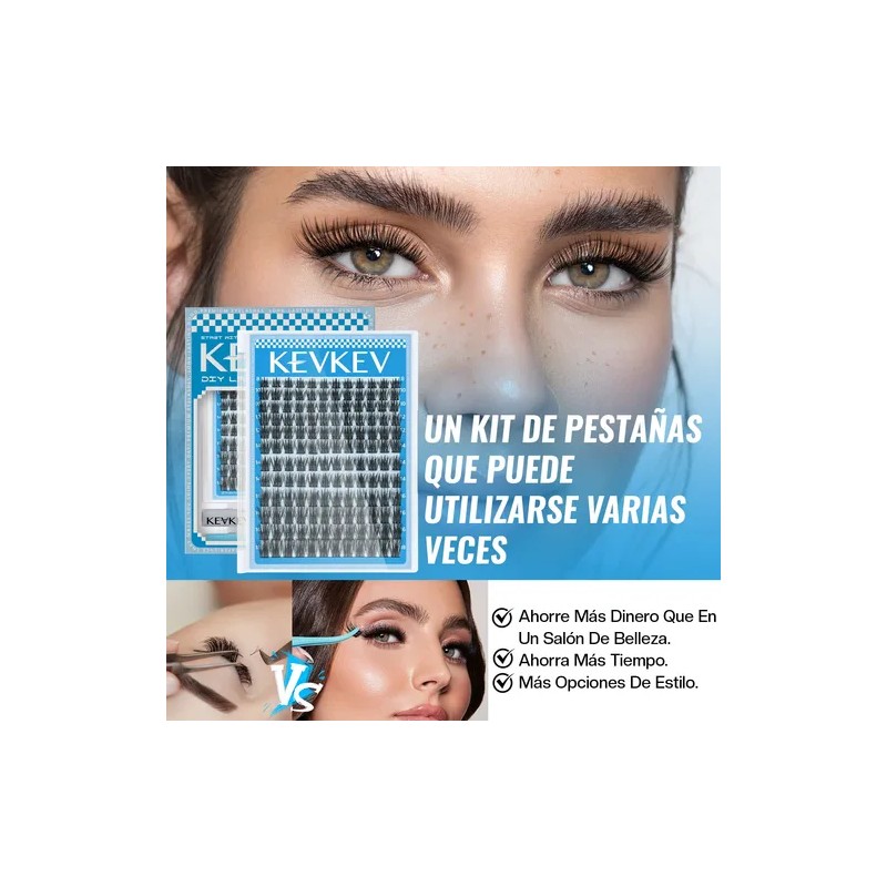 Kit De Extensiones De Pestañas 144pcs 8-18mm Volumen