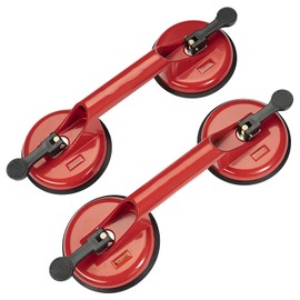 MAXPOWER 2 Pack Double Claw Glass Suction Cups, Aluminum Alloy Vacuum Lifters with Quick Release and Locking Lever for Mirror, Window, Tile, Granite and Metal Lifting