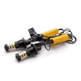 Xotic Tech Pair 7440 7443 7444 T20 Switchback Dual Color LED Front Turn Signal Light Bulbs w/Anti-Flicker Error Free Resistors Compatible with Toyota Camry or Ford F150 2015+ etc.