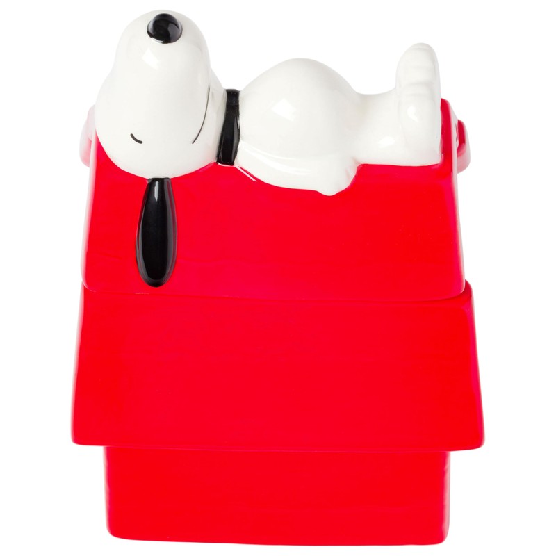 Silver Buffalo Peanuts Sculpted Ceramic Cookie Jar Featuring Snoopy and