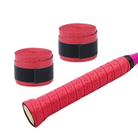 CAPASTEC Grip Tape, Tennis, Badminton, Set of 2, Perforated Grip Tape, Breathable, For Fishing Rods, Bicycles, Baseball, Rackets, Wet Type, Red