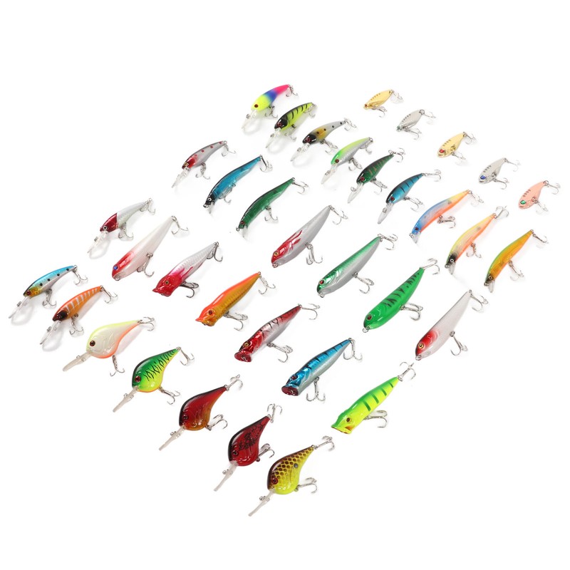 35Pcs Simulation Hard Bait Mixed Minnow Fishing Lure Kit Minnow