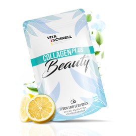 Vita Schnell Collagen Plus Beauty 360 g - High Dose Collagen Powder with Solugel® Collagen Peptides - Collagen Hyaluronic Powder & Vitamins - For Skin, Hair & Nails - Made in Germany