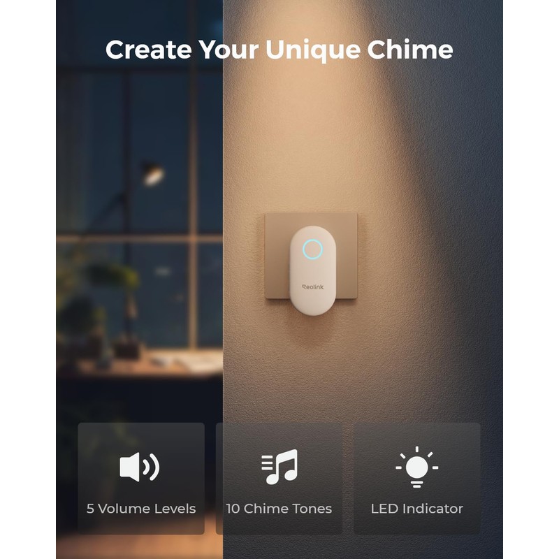 Reolink Digital Chime, Only Compatible with Reolink Video Doorbell, Easy