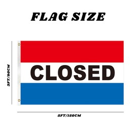 3 x 5Ft Closed Sign Flag Business Flag Vivid Color Outdoor Advertising Decoration Flags
