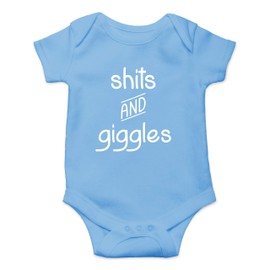 Shits and Giggles - Funny Baby Essentials Bodysuit - Cute Baby Boy Clothes Newborn Girl Outfits (Newborn, Light Blue)