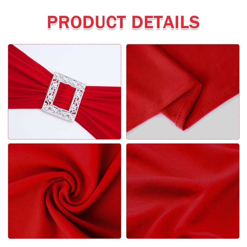 Joccun 60 PCS Spandex Chair Sashes Bows Stretch Chair Cover