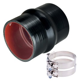 2.5" ID Silicone Hump Hose Coupler with 2 Tension Heavy-Duty Clamp,High Temp 4-Ply Reinforced 5MM Wall 4.0" Length (Qty 1) For Pipes Connecting