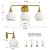 HAHZT Brushed Gold Bathroom Light Fixtures 3-Lights Vanity Lights with