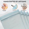 4-Piece Blue Large Durable Organic Cotton Mesh Laundry Bags with