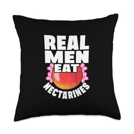 Real Men Eat Nectarines Vegan Vegetarian Dietitian Throw Pillow