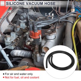 RATCHROLL 1 Stück Universal-Silikon-Vakuumschlauch Hochtemperatur 3,3FT 3/16" 4mm ID 3mm Dicke Automobil-Vakuumschlauch 130PSI Maximaldruck Schwarzes Silikon