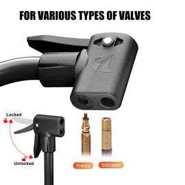 VIMILOLO VIMILOLO Bike Pump, Air Bicycle Pump Inflator for Presta and Schrader Valve Tire Ball Bike Portable Pumps 160PSI & 11BAR