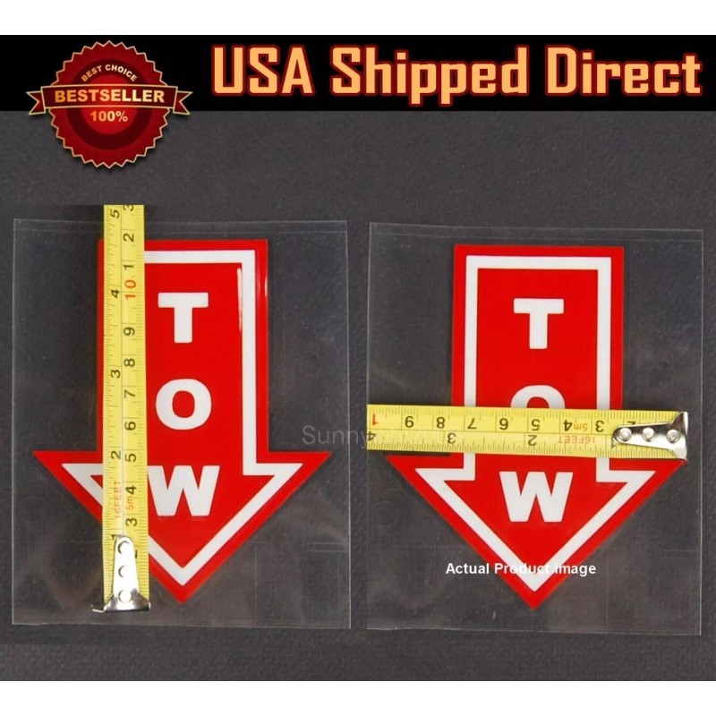 SDeelCase 4.5" x3.75" Bumper Red WaterProof Tow Arrow Point Sticker