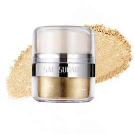 Afmicat Body Shimmer Powder, 1PC Glitter Highlighter Powder for Face, Liquid Highlighter Blush Body Glow Shimmer Powder Fairy Brightening Makeup Stick for Eyes, Hair (Gold, 1.13 Oz)