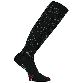 Travelsox Women's Graduated Compression Circulation Travel Socks, Black, Large TS5000W