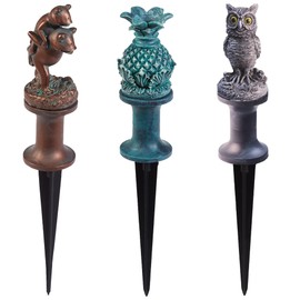 3Pcs Garden Hose Guide Spike Stake Hose Roller Guide, Rustproof Coated Antique Metal Plant Saver Tools for Yard, Lawn Hose Roller Support (B Style)