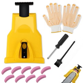 Chainsaw Sharpener, Chain Sharpener, Portable Chain Saw Sharpener with 9 Grinding Stones, Manual Chain Sharpener, Chainsaw Sharpener, Chainsaw Sharpening Set for Any Chainsaw