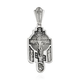 NKlaus 15506 Pendant 925 Silver Crucifix & Resurrection of Christ 31.7 mm x 17 mm Divine, Silver