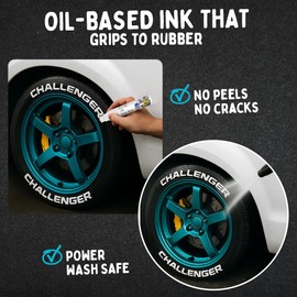 Funcils 15mm Jumbo Oil Based Paint Markers - Oil Paint Pens for Metal, Automotive Tire, Glass, Plastic, Fabric, Wood, Touch up - Waterproof Permanent Metallic Silver, Gold, White, Black Color (4 Pack)