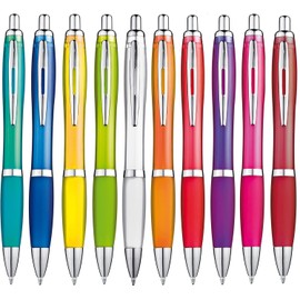 Pack of 10 Ballpoint Pens in Assorted Trendy Colours