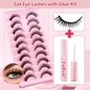 FADLASH Cat Eye Lashes False Eyelashes 𝟏𝟎 𝐏𝐚𝐢𝐫𝐬 Wispy Lashes