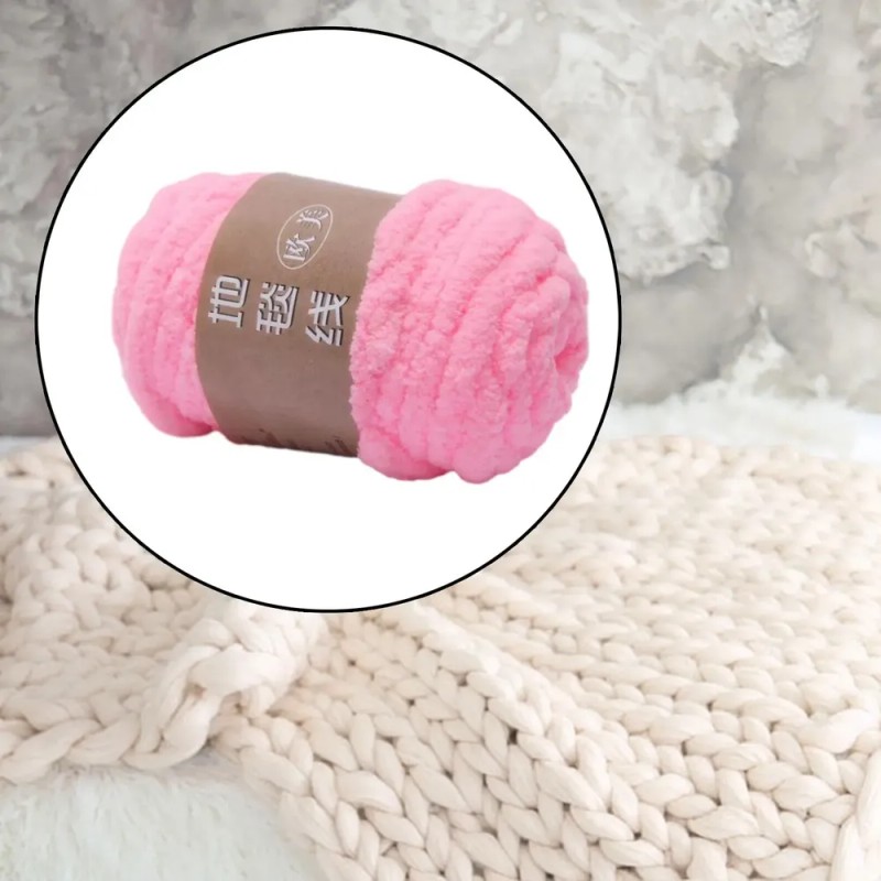 Hilo Grueso, Hilo Voluminoso Hecho A Mano, Lavable, Rosa