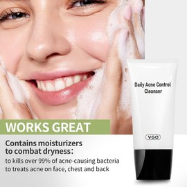 VGO Daily Acne Control Cleanser-Fighting Cleansing for All Skin Types - Oil Control & Hydrating Face Wash - Facial Skincare - Specification: 2 pcs