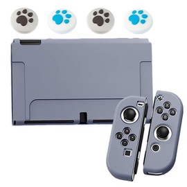 Switch OLED Cover, Protective Case for Swichth Organic EL, Separate Soft Protective Shell, Analog Stick Cover, 4 x Cat Claw Paws, Cute, Durable, TPU Material, Scratch Resistant, Lightweight and Thin, Accessories (Gray Blue)