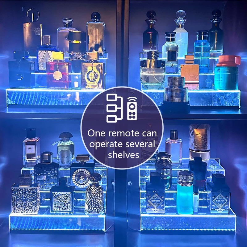 YMVV 15.7 IN Clear Acrylic Display Riser Shelf with LED