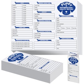 Ireer 120 Pcs Puppy Vaccination Record Cards Canine Health Record Books 8.3 x 11 Inch Puppy Vaccines Shot Memo Dog Vaccine and Canine Health Record Booklets for Canine Medical Grooming Kennel Care