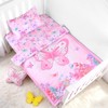 JISEN 3 Piece Crib Bedding Set Soft Baby Butterfly Crib