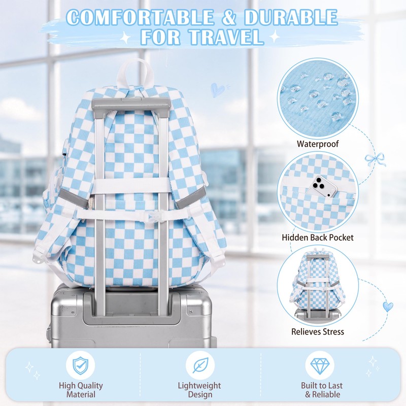 DIGOBAY 4PCS Corduroy Backpack For Girls with Lunch Box Pencil