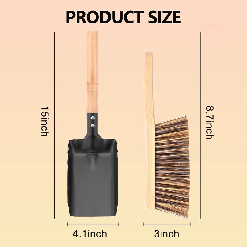 Giilayky Coal Shovel and Hearth Brush Set, Fireplace Shovel and