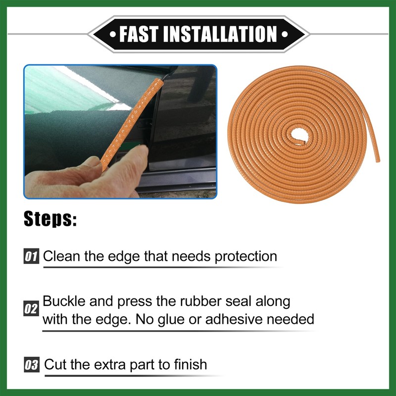 Motoforti Car Door Edge Guard, 16.4ft U Shape Rubber Edge