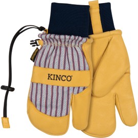 Kinco, 1927KWLT-XL, Golden Premium Grain Pigskin Palm & Thumb, Omni Cuff™ Design, Foam Padded Knuckle Protection, Heatkeep® Thermal Insulation, Pairing Buckle & Glove Leash Cords Included, Extra Large
