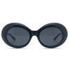 70's Design Oval Sunglasses, Black