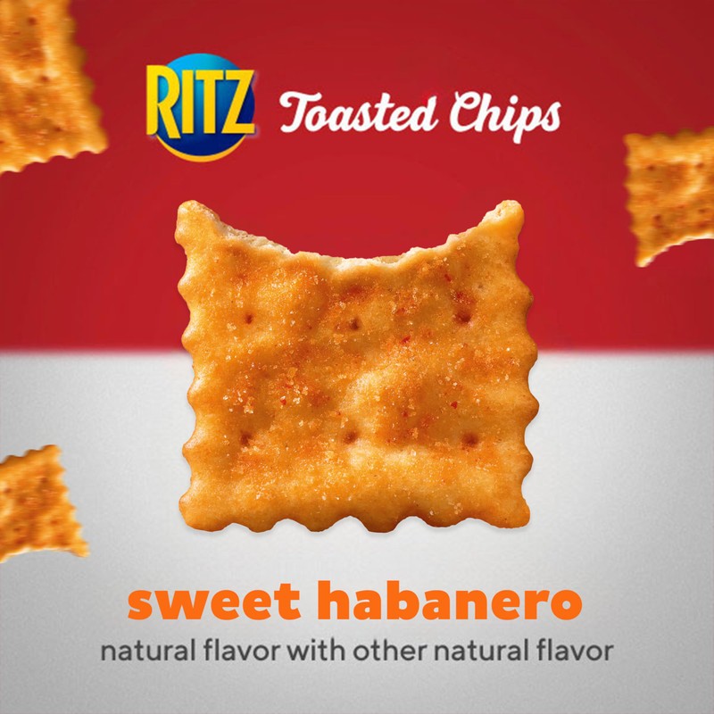 RITZ Toasted Chips Sweet Habanero Crackers, Bulk Individual Snacks, 12
