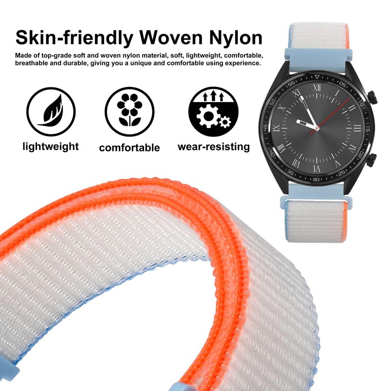 WOCCI 18mm Adjustable Nylon Watch Band, Quick Release Sport Loop