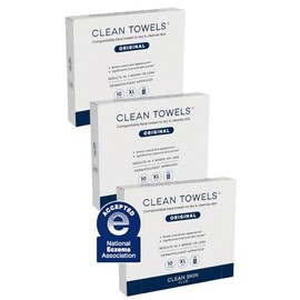 CLEAN SKIN CLUB Clean Skin Club Clean Towels XL Travel, paquete de 3 Toallas faciales 100 biobasadas aprobadas por dermatlogos certificadas por USDA, 