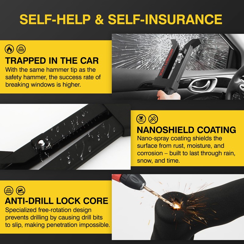 OPSOOPI Brake Pedal Lock, Anti Theft Car Device Brake Clutch