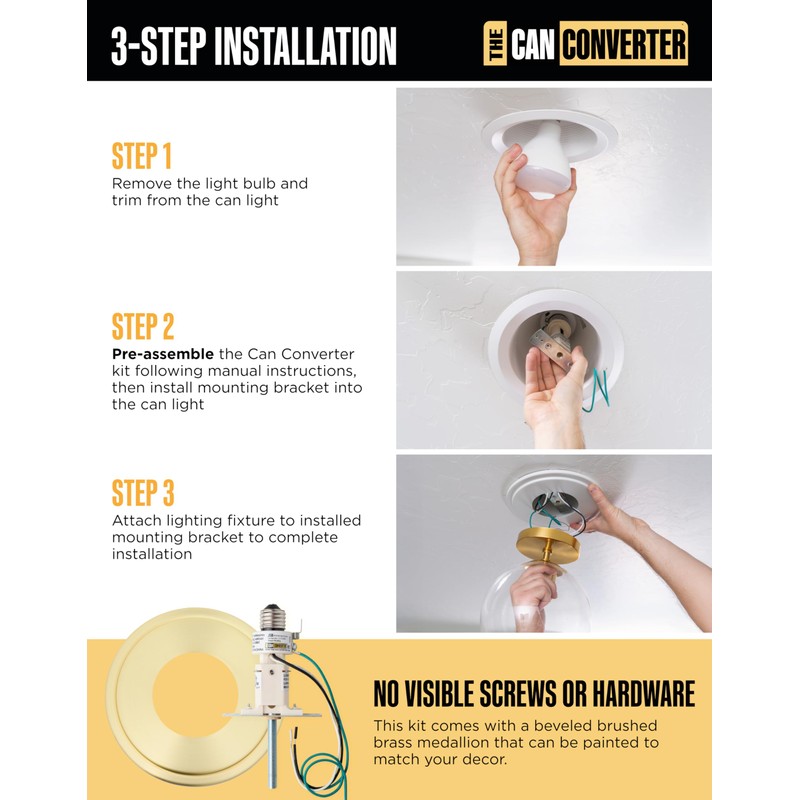 The Can Converter R1 Recessed Can Light Conversion Kit w/