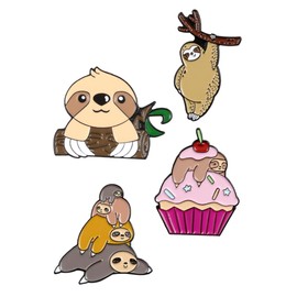 BESPORTBLE 4pcs Creative Sloth Alloy Brooches Drip Oil Design for Fashionable Suit Accessories for Cute Cartoon Brooch Decor for Parties and Daily Wear