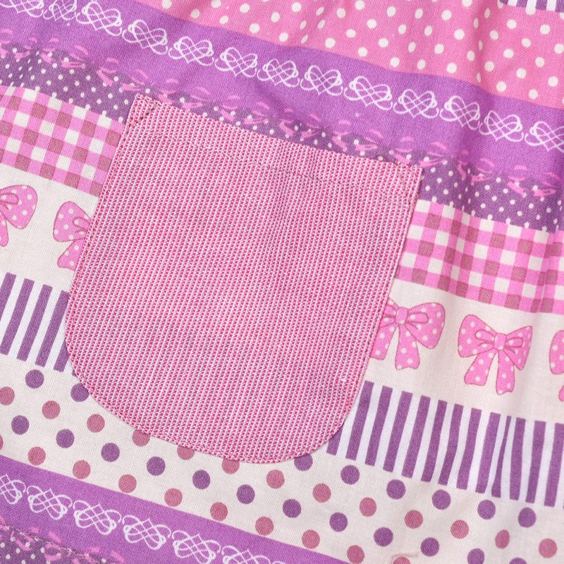 Kuguru Japan KAP108-01 Kids Apron, Purple, 39.4 inches (100 cm),