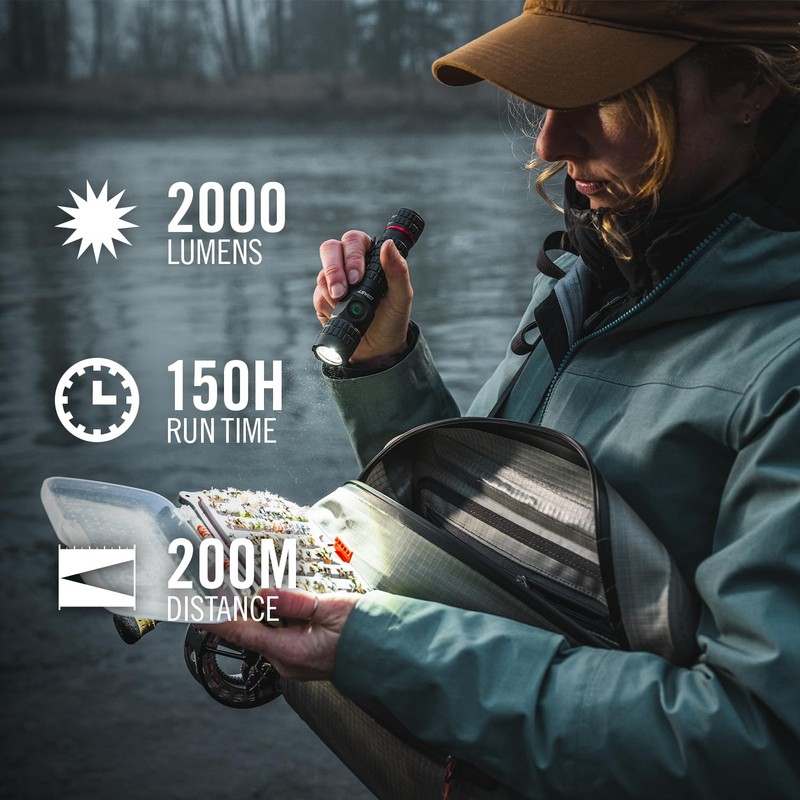 COAST PX200R 2000 Lumen Rechargeable LED Flashlight, TWIST FOCUS, USB-C,