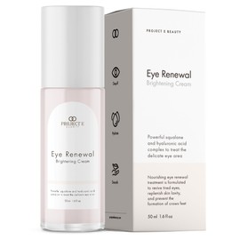 Eye Renewal Brightening Cream by Project E Beauty | Advanced Anti-Aging Under Eye Cream | Visibly Reduces Wrinkles, Puffiness & Dark Circles | Intensive Hydration | Illuminates & Firms | 1.6 fl. oz.